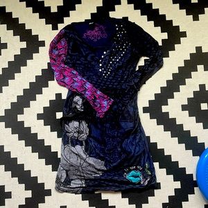 Desigual short long sleeve dress/long top